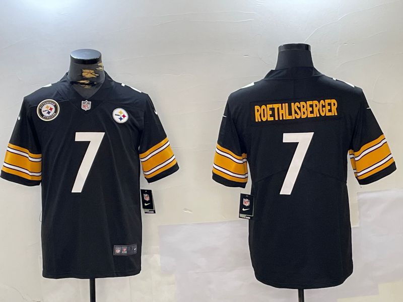 Men Pittsburgh Steelers #7 Roethlisberger Black 2024 Nike Vapor Limited NFL Jersey style 1->women nfl jersey->Women Jersey
